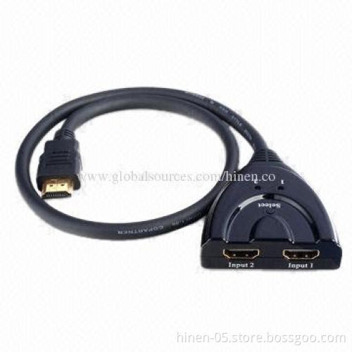 HDMI Switcher, 2x1 Pigtail, Supports Highest Video Resolution of 1,080P
